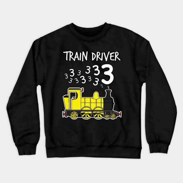 Train Driver 3 Year Old Kids Steam Engine Crewneck Sweatshirt by doodlerob